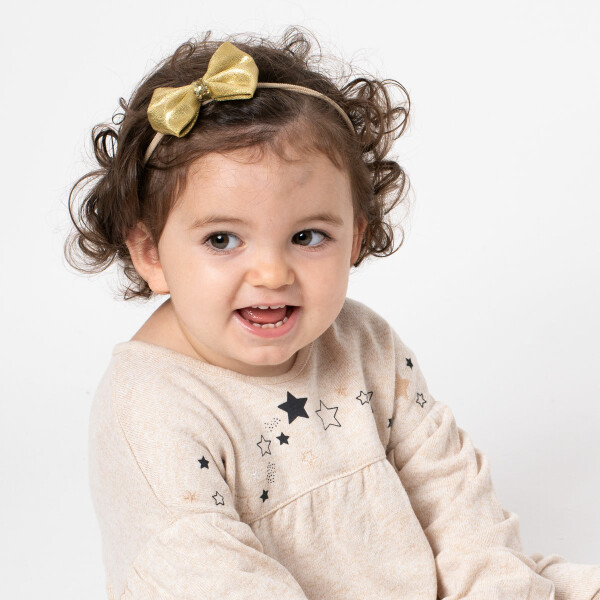 bandeau bebe fille noeud or