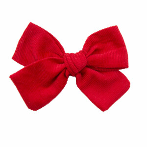 Barrette noeud noué velours rouge