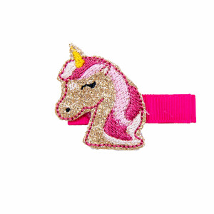 Barrette licorne or