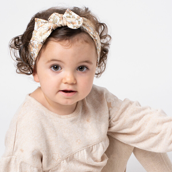 bandeau bebe fille jersey fleurs beiges