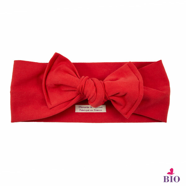 bandeau noeud jersey rouge enfant