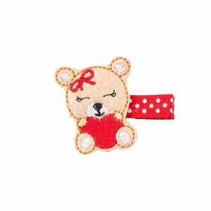 Barrette petit ours coeur