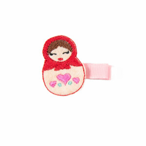 Barrette poupée coeurs
