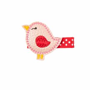 Barrette anti glisse oiseau rouge