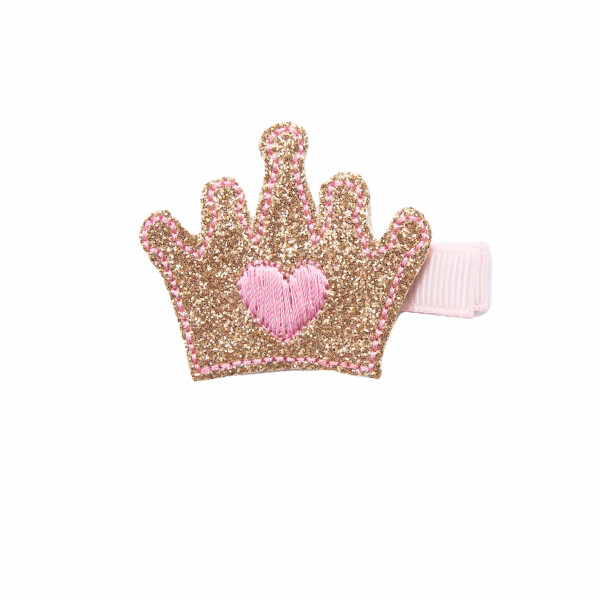 barrette fille couronne or