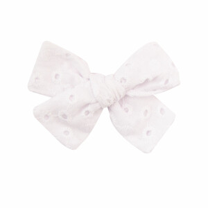Barrette noeud broderie anglaise