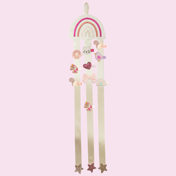 Porte barrette arc en ciel chambre fille