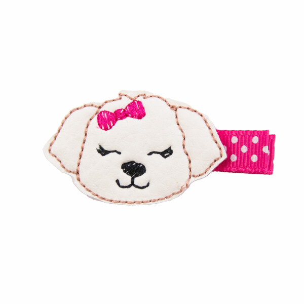 barrette anti glisse chien blanc