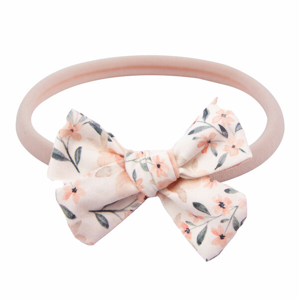 Bandeau bebe noeud fleurs peches