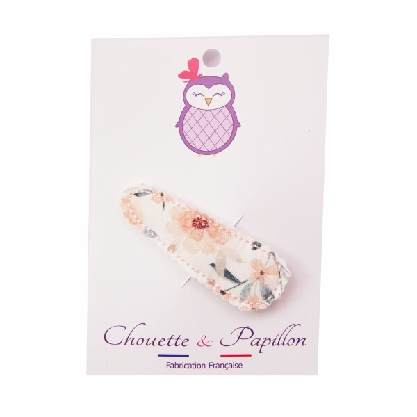 barrette clic clac fleurs pêches