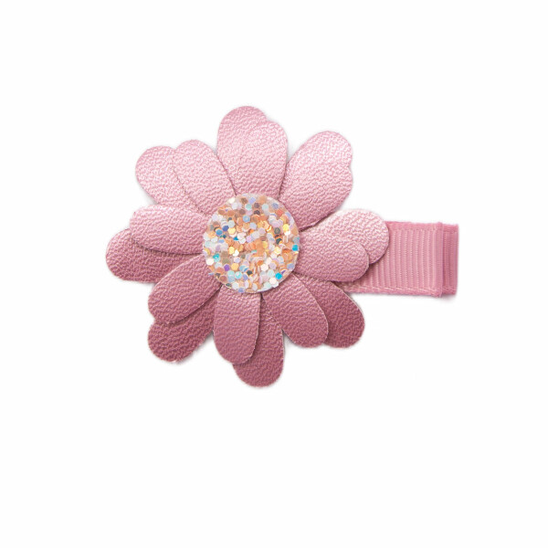 Barrette fleur rose fille