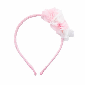 Serre-tête fleurs roses et blanches