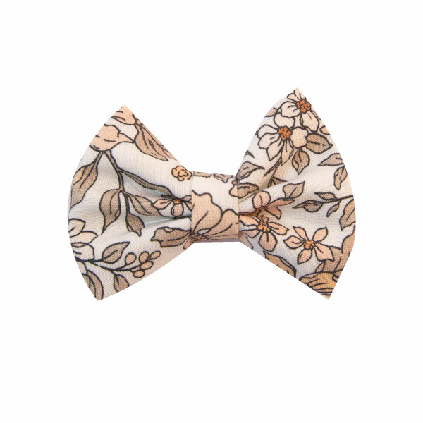 barrette noeud fille fleurs beige