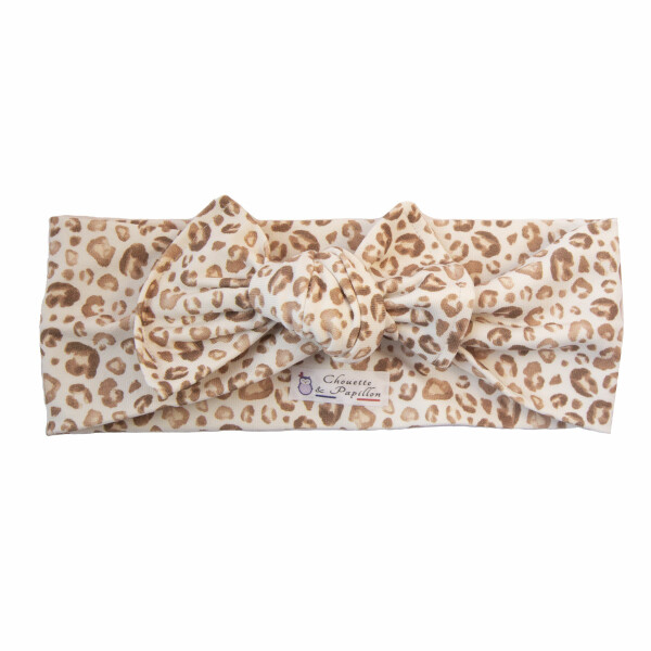 Bandeau noeud jersey leopard bebe