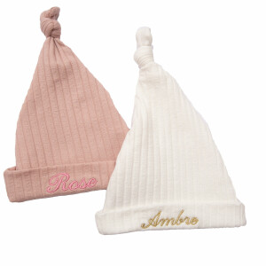 Bonnet bébé naissance jersey camel