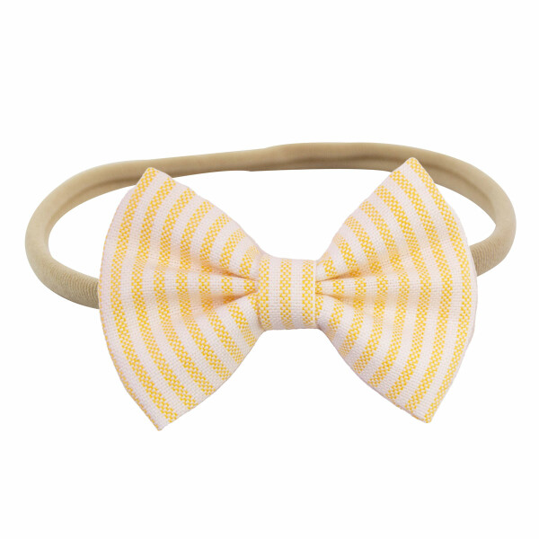 Bandeau bebe noeud jaune nylon