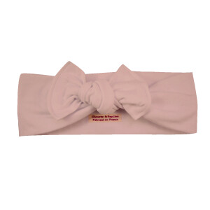 Bandeau fille jersey rose clair noeud ajustable