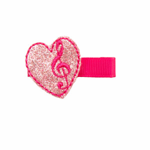 Barrette anti glisse  coeur musique