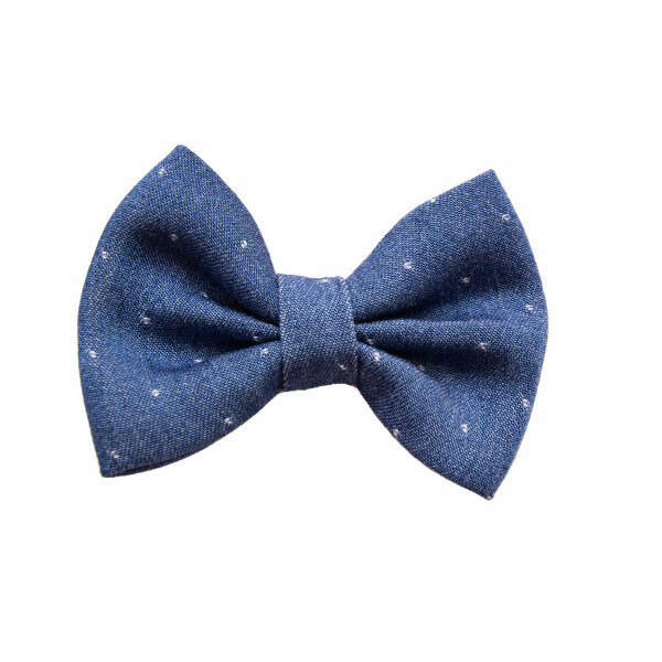 barrette noeud jean fille pois