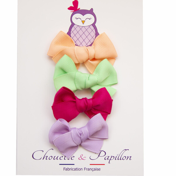 barrettes noeuds enfant ruban colores