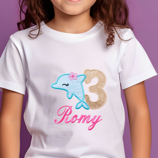 tshirt personnalisé enfant anniversaire dauphin