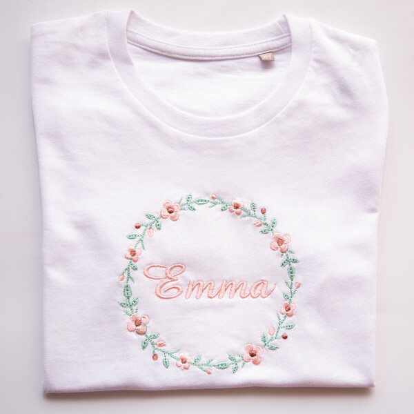 T-shirt fille couronne broderie personnalisée