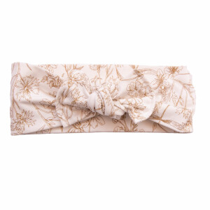 Bandeau bébé jersey fleurs écrues