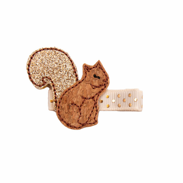 barrette fille ecureuil liege dore