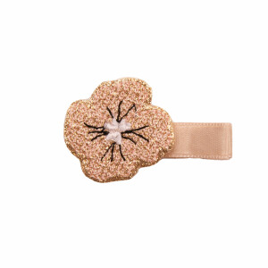 Barrette fleur brodée