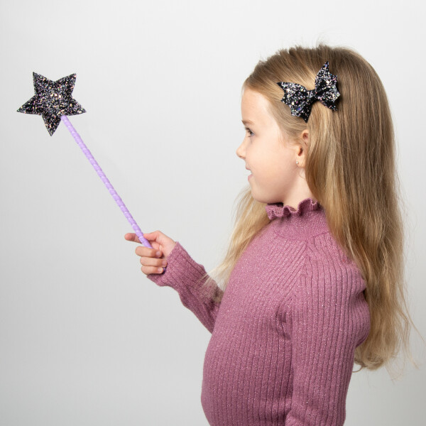 baguette magique fille halloween noir violet