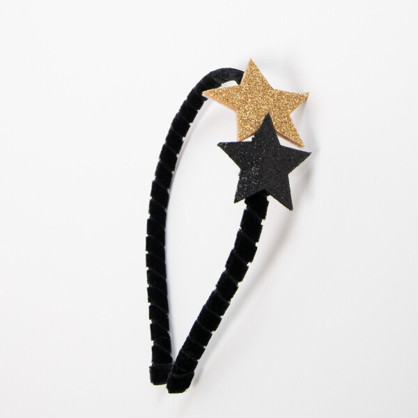 Serre tete etoiles or et noir