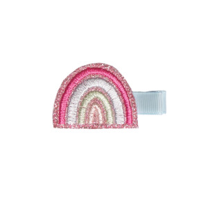 Barrette anti glisse arc en ciel  rose
