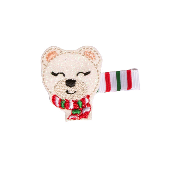 barrette fille ours polaire noel