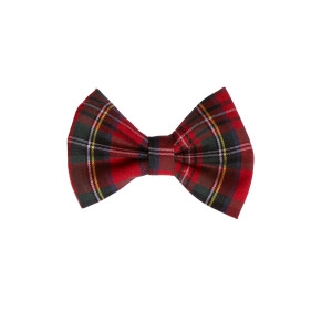 Barrette noeud rouge tartan