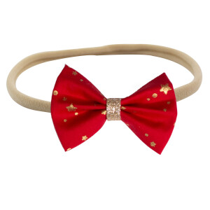 Accessoire cheveux noeud fait main en ruban de satin rouge