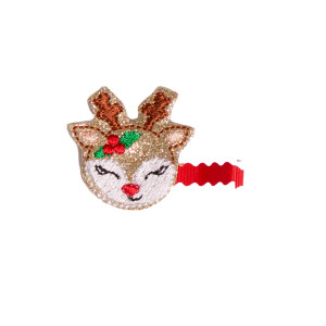 Barrette renne noël nez rouge