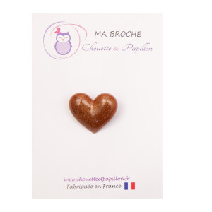 Broche coeur résine