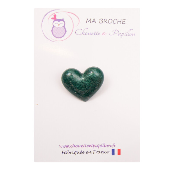 broche coeur bleu canard