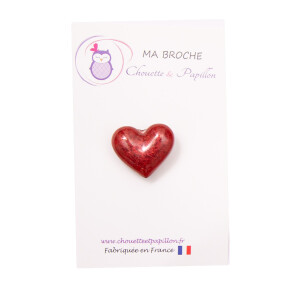 Broche coeur résine