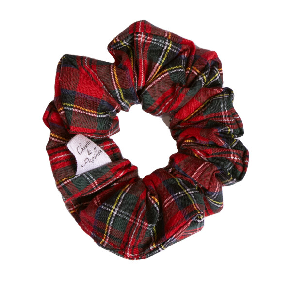 chouchou cheveux rouge tartan