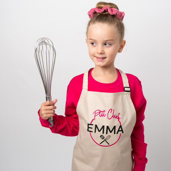 tablier enfant brodé personnalisé fille cuisine