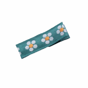 Barrette pince anti-glisse fleurs verte