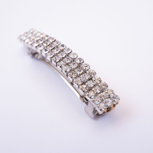 Barrette bijou strass blanc