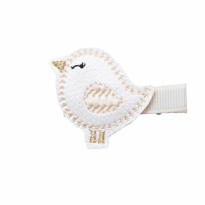 Barrette cheveux oiseau blanc / crème