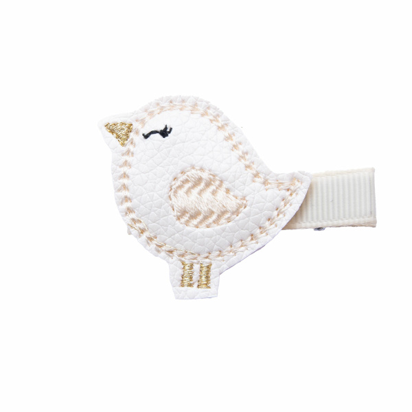 barrette bebe oiseau ceremonie blanc