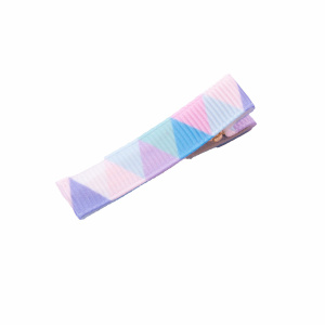 Barrette pince anti-glisse géométrique bleu rose