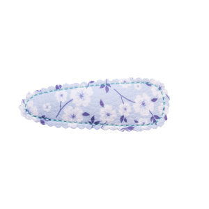 Barrette fille clic clac fleurs bleues