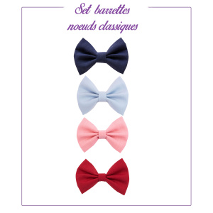 Barrettes noeuds classiques lot