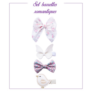 Set barrettes romantiques enfants