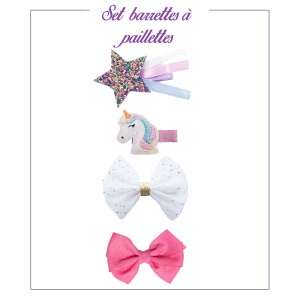 Set barrettes à paillettes